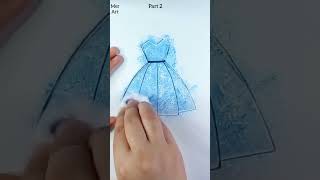 How To Draw A Dress #2// Satisfying creative Art #Fashion. #Glitter. #Shorts