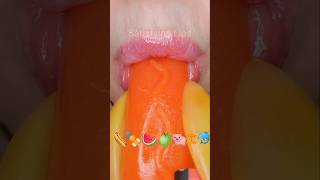 ASMR Satisfying Eating Emoji Foods 🌭🍉🐬 #asmr #emojichallenge #eatingvideo