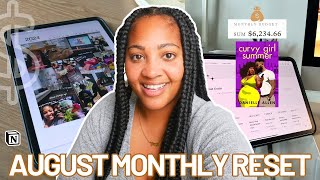 AUGUST MONTHLY RESET ROUTINE + budget results, goals, lessons, highs/lows, favorites, mood board 💻