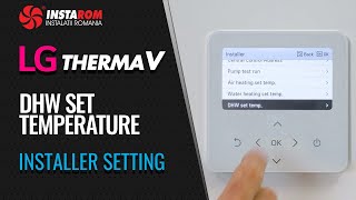 DHW set temperature | LG Therma V heat pump | Installer setting  | 20/34