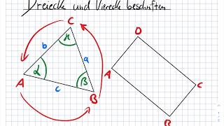 Dreieck und Viereck vollständig beschriften.