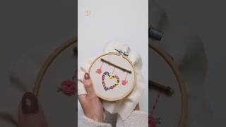 Stitch a heart decoration with me #embroidery #embroiderydesign