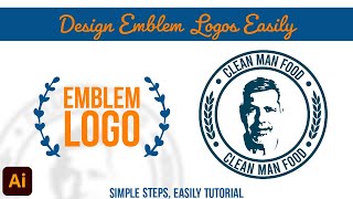 How to create Emblem Logo in illustrator | Emblem logo Tutorial