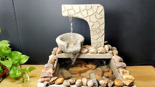 Beautiful amazing very nice waterfall fountain water fountain making at home