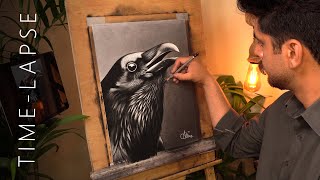 Spooky Raven Drawing | Satisfying Time-lapse