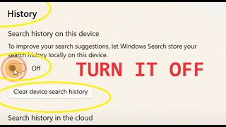 how to turn off device search history