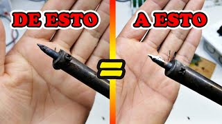 como reparar la punta del cautin (estañar)