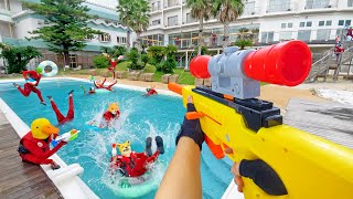 Nerf War | Water Park & SPA Battle 25 (Nerf First Person Shooter)