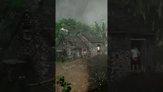 Nature view | Fast rain sound | China village house | Nature 4k videos | short video