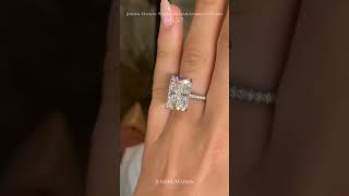 Radiant Cut Hidden Halo Style Moissanite Engagement Ring #ringgoals #ytshort #engagmentring #yt