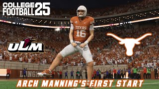 Arch Manning's First Start | CFB 25 | UL Monroe vs Texas |