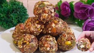 Dry Fruit Laddu Recipe | Energy Booster NO SUGAR Healthy Energy Balls ,Remedy For Back Pain,Migraine