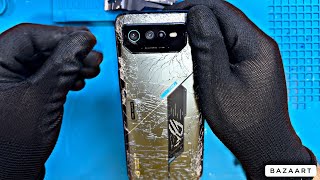 Troca do vídro da câmera  do Rog Phone 6 | Rog Phone 6 não estava ligando devido a queda