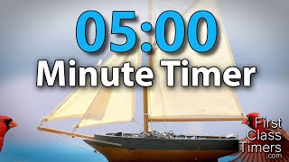 5 Minute Countdown Timer w/ Birds Sounds ⏰ Chime Alert | No Music | Study Aid Relaxation