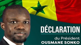 🛑Déclaration du Président Ousmane Sonko