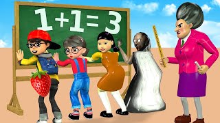 Scary Teacher 3D vs Squid Game Rescuing Nick and Tani Troll in Scary Teacher Class Challenge 5 times