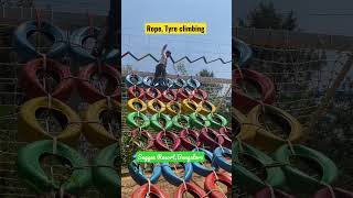 Rope | Tyre climbing  #adventure #india #karnataka #foodie #resort #youtubeshorts #youtube #cool