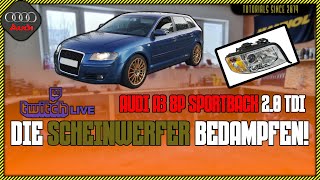 Audi A3 8P Sportback 2.0 TDI - Die Scheinwerfer sind Stumpf - Wir bedampfen sie! Ergebnis? Wie Neu!