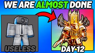 BASIC To UPGRADED TITAN CLOCKMAN Day #12 (100K PROFIT) Toilet Tower Defense