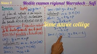 Equation d'une droite. séance 4. 3 Apic. modèle examen 1