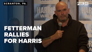 Senator Fetterman rallies in Scranton for Harris and Walz