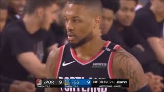 Golden State Warriors vs Portland Trail Blazers   Game 1   Full 1st Quarter!  2019 NBA Playoffs