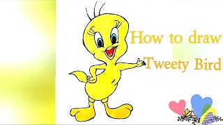 @EZDRAW | How to draw Tweety Bird | Drawing for beginners step by step |