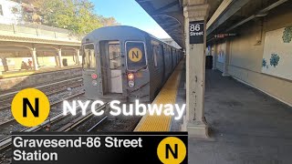 Sea Beach line!! r46/r68/r68A N train action at 86 Street in Gravesend Brooklyn