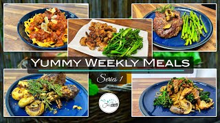 “What’s for dinner?” *SOLVED* Yummy Weekly Meals Series 1! 🥩🍖🍝🐔🍄🥦