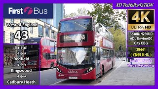 [First Bus WoE] 43 ~ Bristol, The Centre ➝ Cadbury Heath, Newton Road Shops【4K UW】