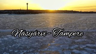 Näsijärvi - Ice skating in sunset | 4K