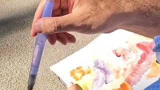 HOW TO PAINT AN ABSTRACT WATERCOLOUR PAINTING - LONDON GARDEN