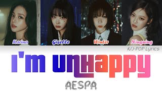 aespa (에스파) - I'm Unhappy Colour Coded Lyrics (Han/Rom/Eng)