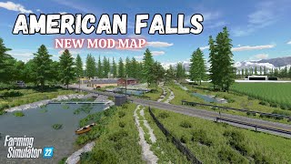 "AMERICAN FALLS" FS22 Map Tour/Review | New Mod Map | Farming Simulator 22 | PS5