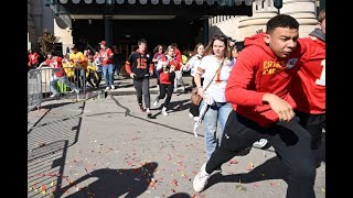 Kansas City Chiefs Parade Mass Shooting 22 Shot 1 Dead and 3 in Custody at Super Bowl Rally