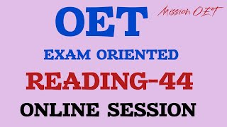 OET READING PART ONLINE SESSION | #oetexam #oetpractice #oet #oettraining