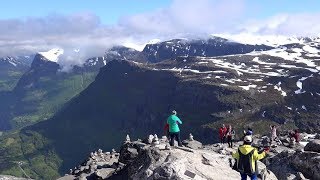 Norway Geiranger - mountain landscape seen from Dalsnibba viewing point