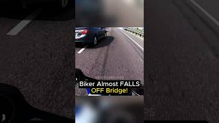 Biker ALMOST Falls Off Bridge... 😱