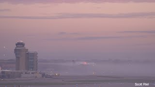 40 Minutes of Foggy Morning Sunrise Spotting at KMSP - October 22 2023