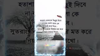 হতাশা তোমাকে কিছুই দিবে না বরং আশা গুলো কে বিনষ্ট করে দিবে।সুতরাং, নিজেকে নিজের মত করে নিয়ন্ত্রন