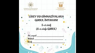 Lisey və gimnaziyalara qəbul 5-ci sinif Riyaziyyat.17/06/2023.#lisey#gimnaziya