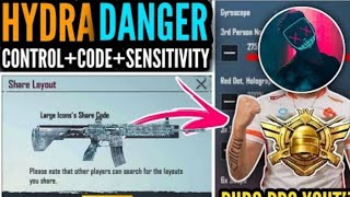 [YouTuber] Hydra Danger Layout Code And Sensitivity 2021 || PUBG MOBILE || Dark Gaming