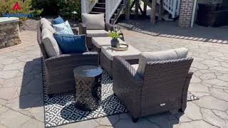 Ultimate Comfort: Upgraded Outdoor Rattan Sofa Set with Thick Cushions!