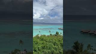 It’s like this 🏝️ but in real life. 😎 A view of Tahiti across from Mo’orea in French Polynesia.