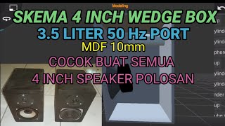 Skema Box 4 inch Wedge (Semi trapesium) 3.5 Liter 50hz Lubang Port