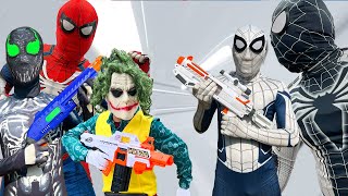 TEAM SPIDER MAN Nerf War vs BAD GUY TEAM  SUPERHERO's ALL STORY 1  Superheroes Funny Movie