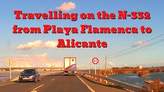 Travelling on the N-332 from Playa Flamenca to Alicante