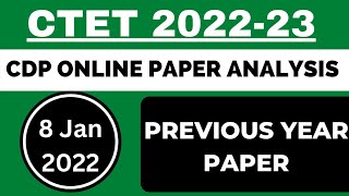 CTET 8 January 2022 PAPER ll ctet online paper analysis ll cdp ll part 1