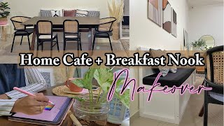 Breakfast Nook + Home Cafe Makeover • Rattan NicChris, Chic_Est, Shopee Farmhouse Bench | Part 1