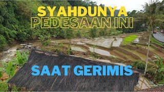 Suasana Gerimis di Pedesaan | Indonesian Village in the Rain | 4K